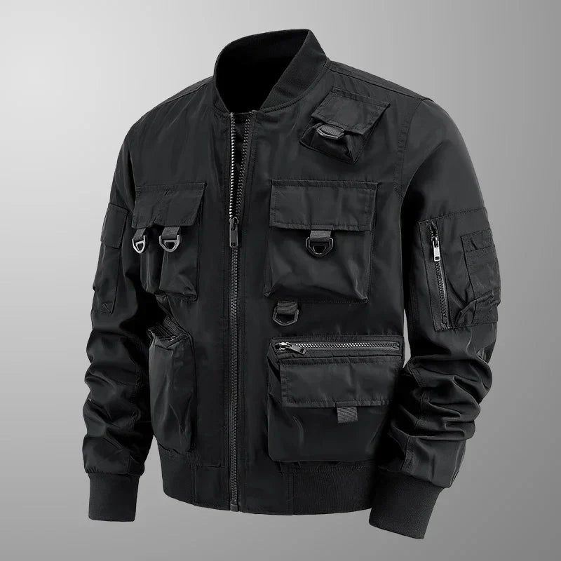 Casaco retro com vários bolsos