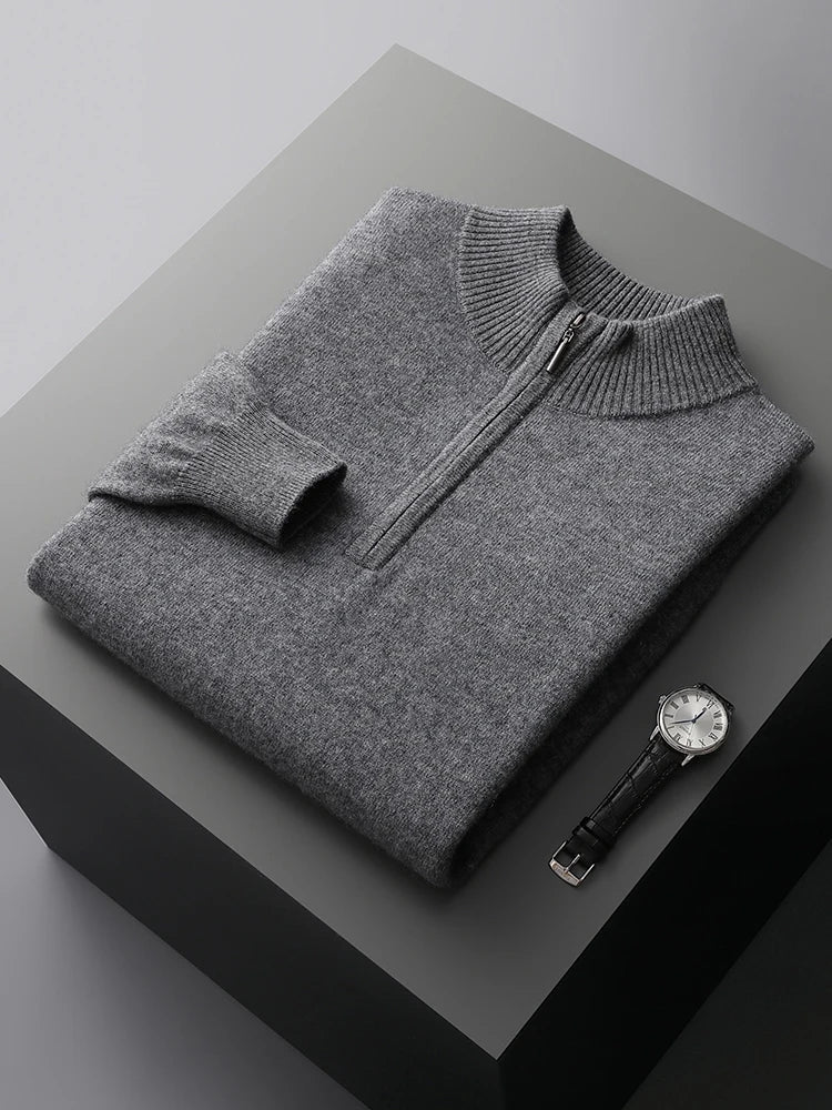 Camisola com fecho em caxemira Florence