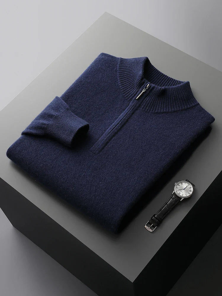 Camisola com fecho em caxemira Florence