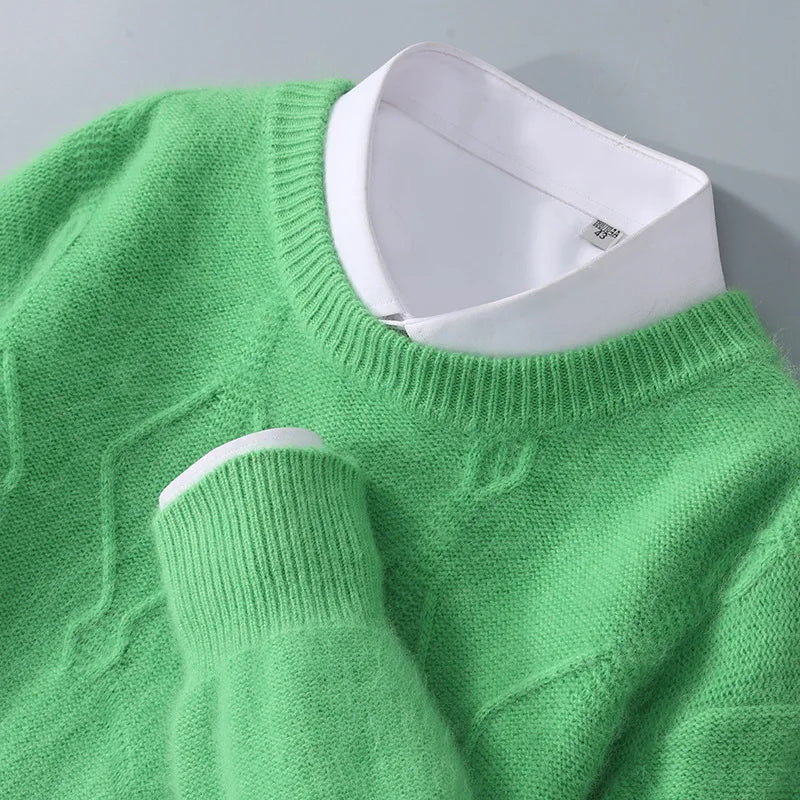 Camisola de caxemira com padrão de diamantes