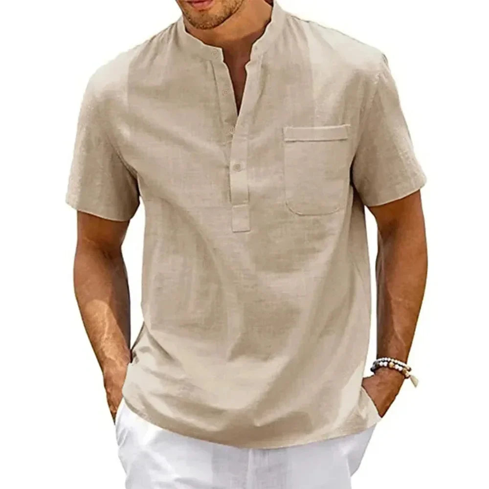 Camisa elegante em linho de algodão