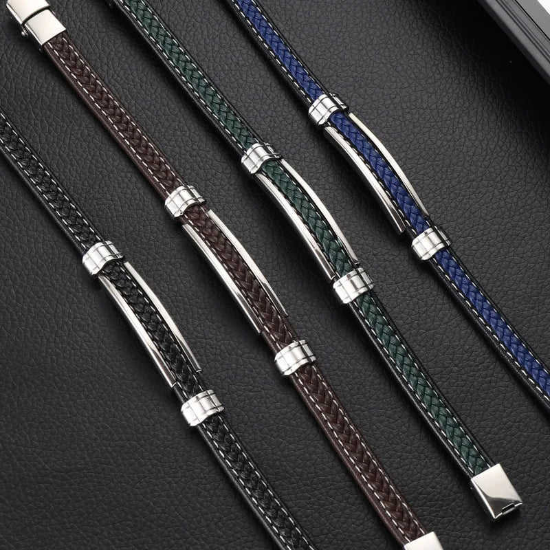 Pulseira elegante de aço inoxidável para homem