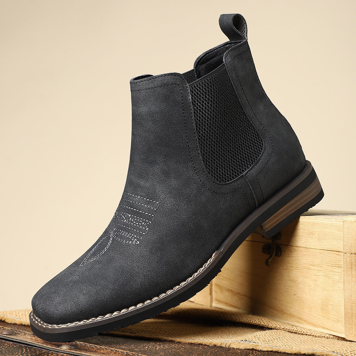 Botas de couro elegantes para homem