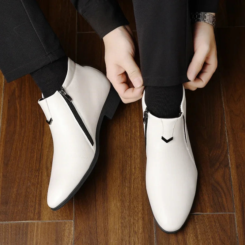 Botas de couro Beckett com fecho de correr