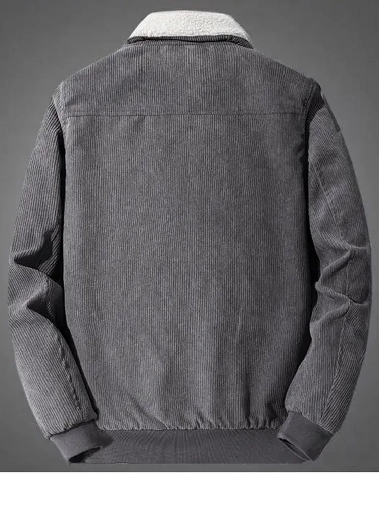 Casaco de bombazina com forro de lã elegante