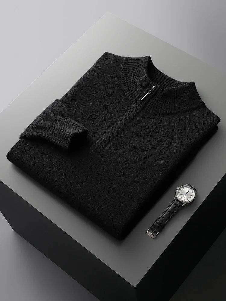 Camisola com fecho em caxemira Florence