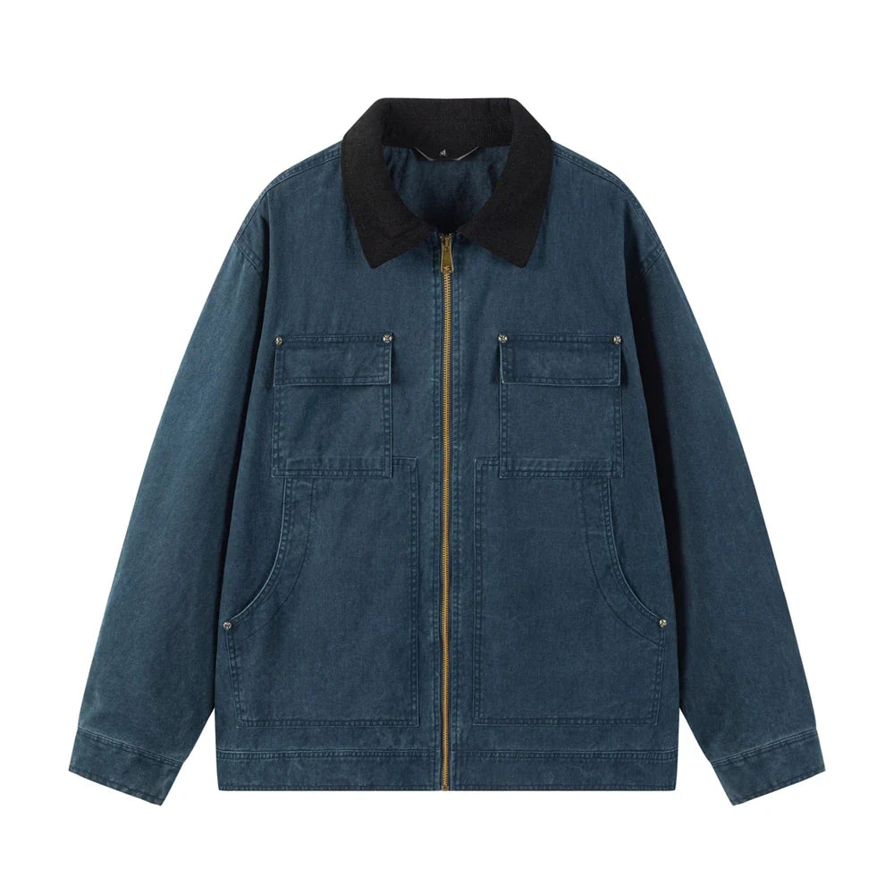 Casaco de ganga de algodão elegante