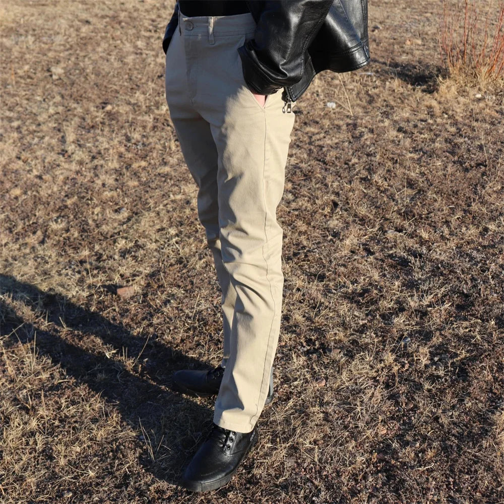 Calças casuais de algodão