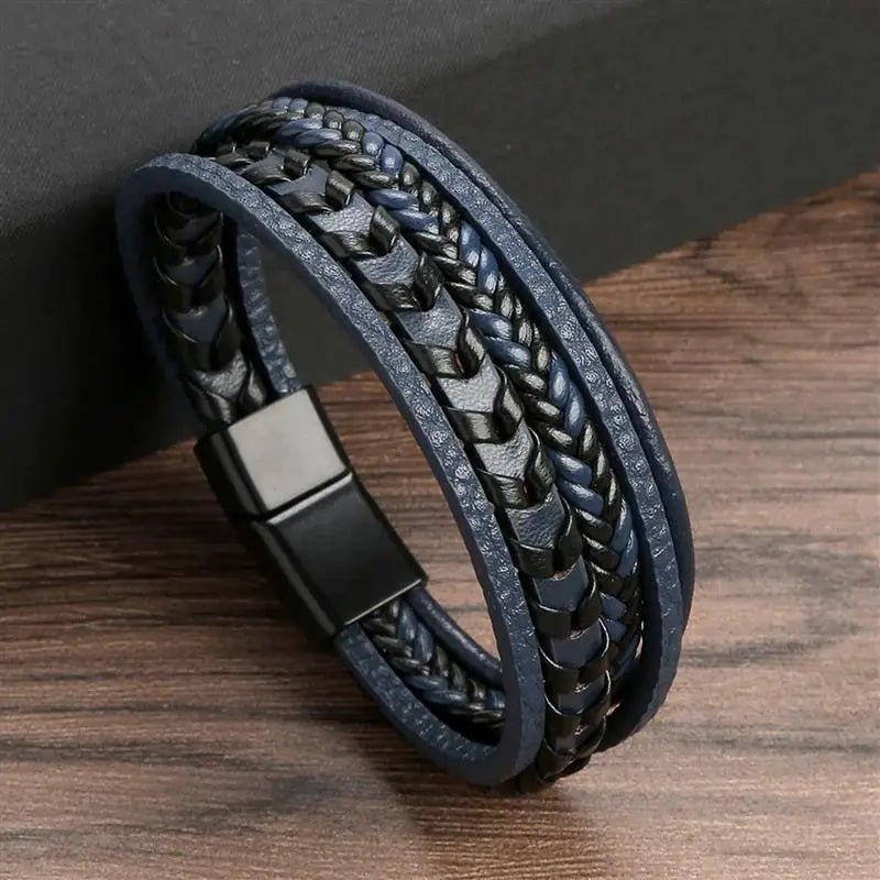 Pulseira clássica de couro para homem