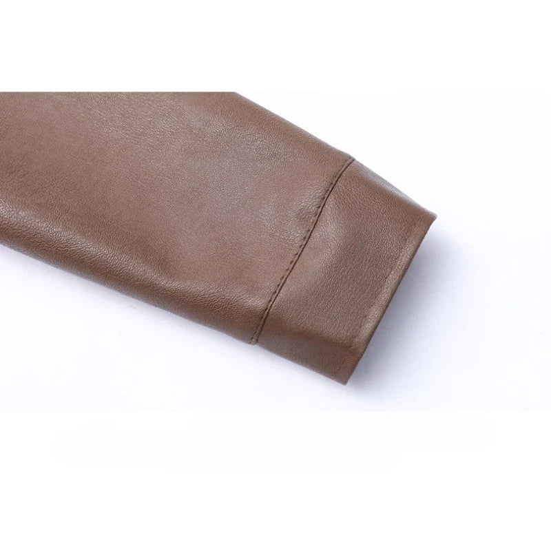 Casaco bomber de couro elegante