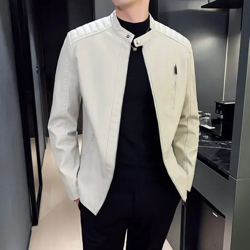 Casaco de cabedal elegante