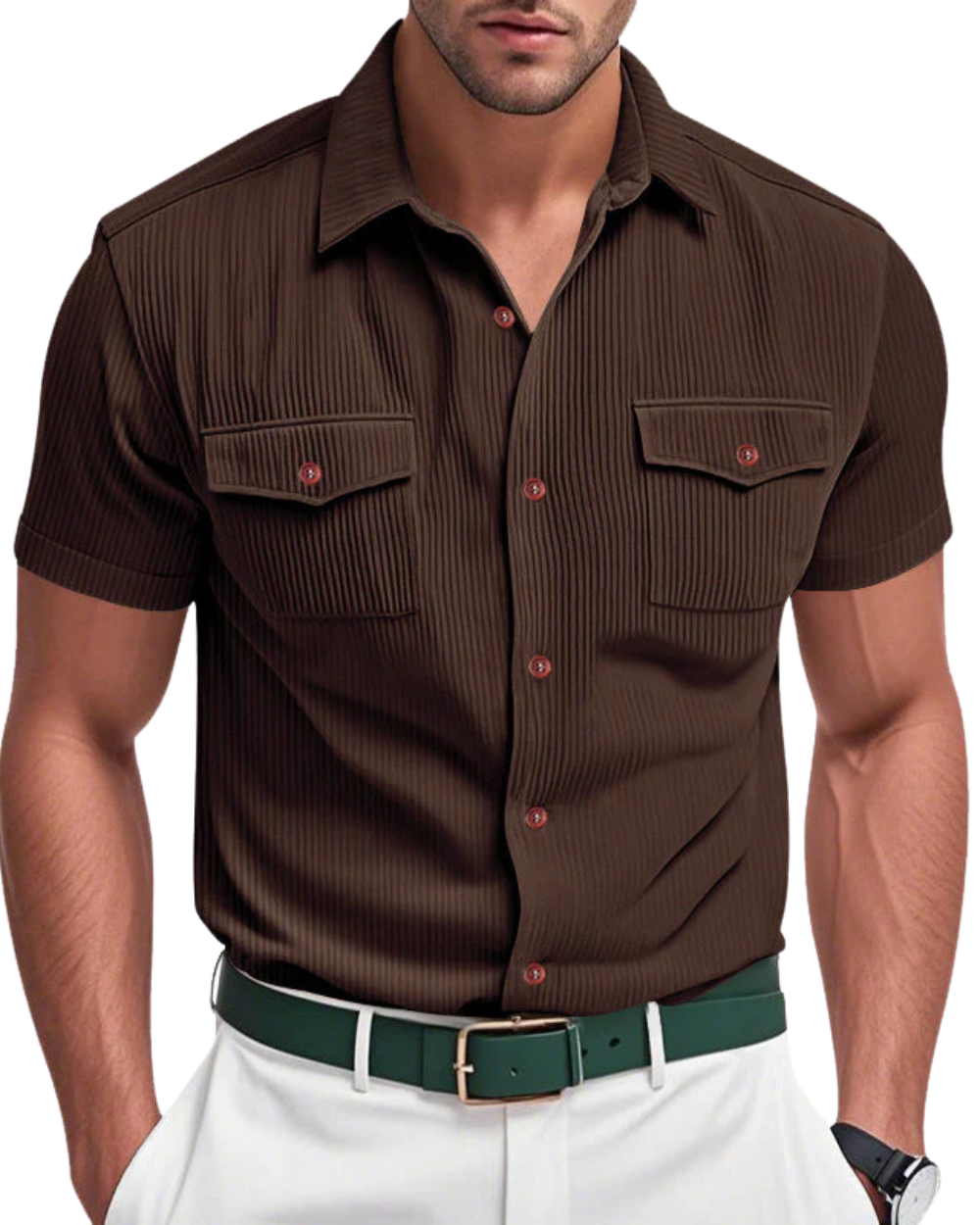 Camisa de bombazina elegante para homem