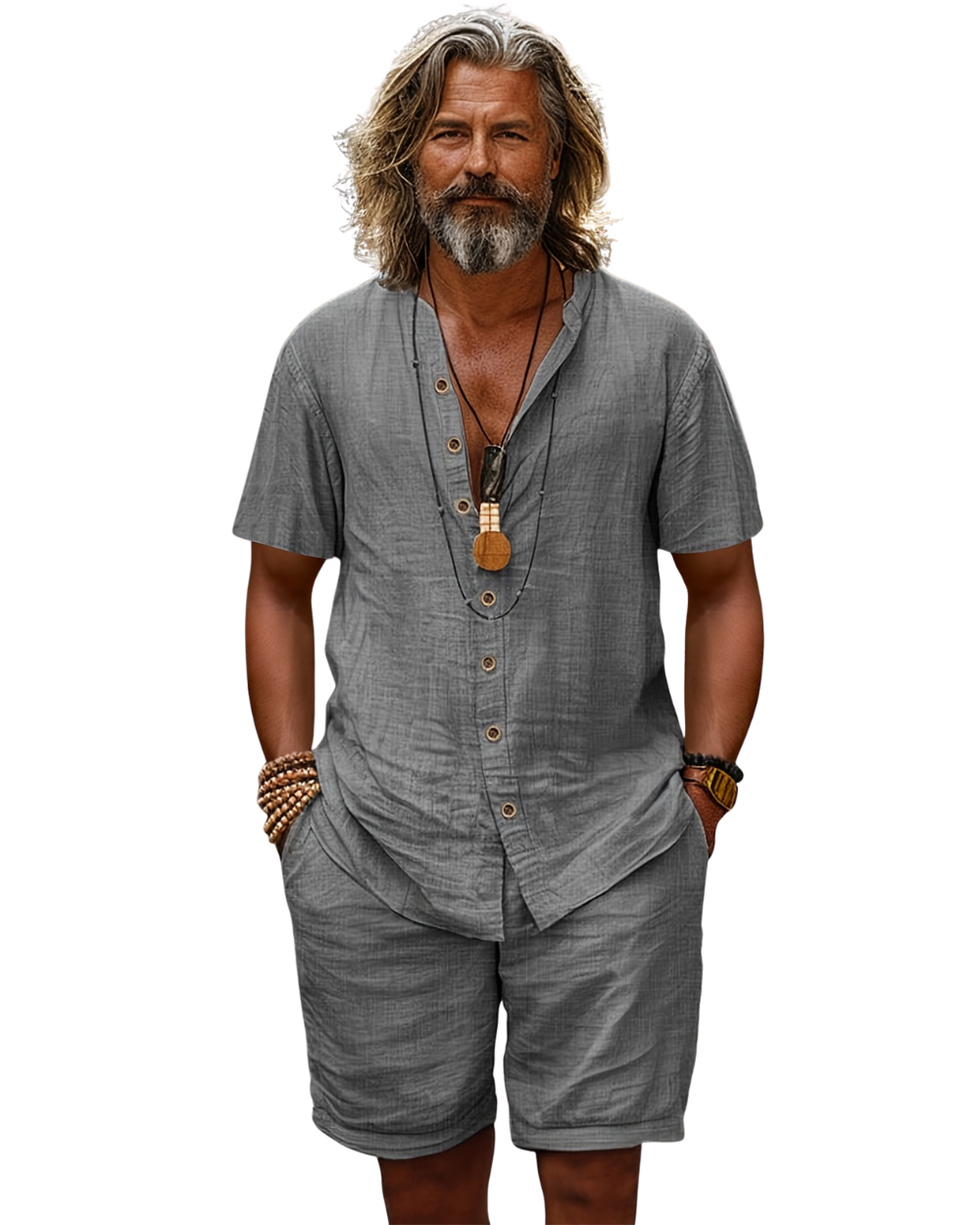 Conjunto elegante de manga curta