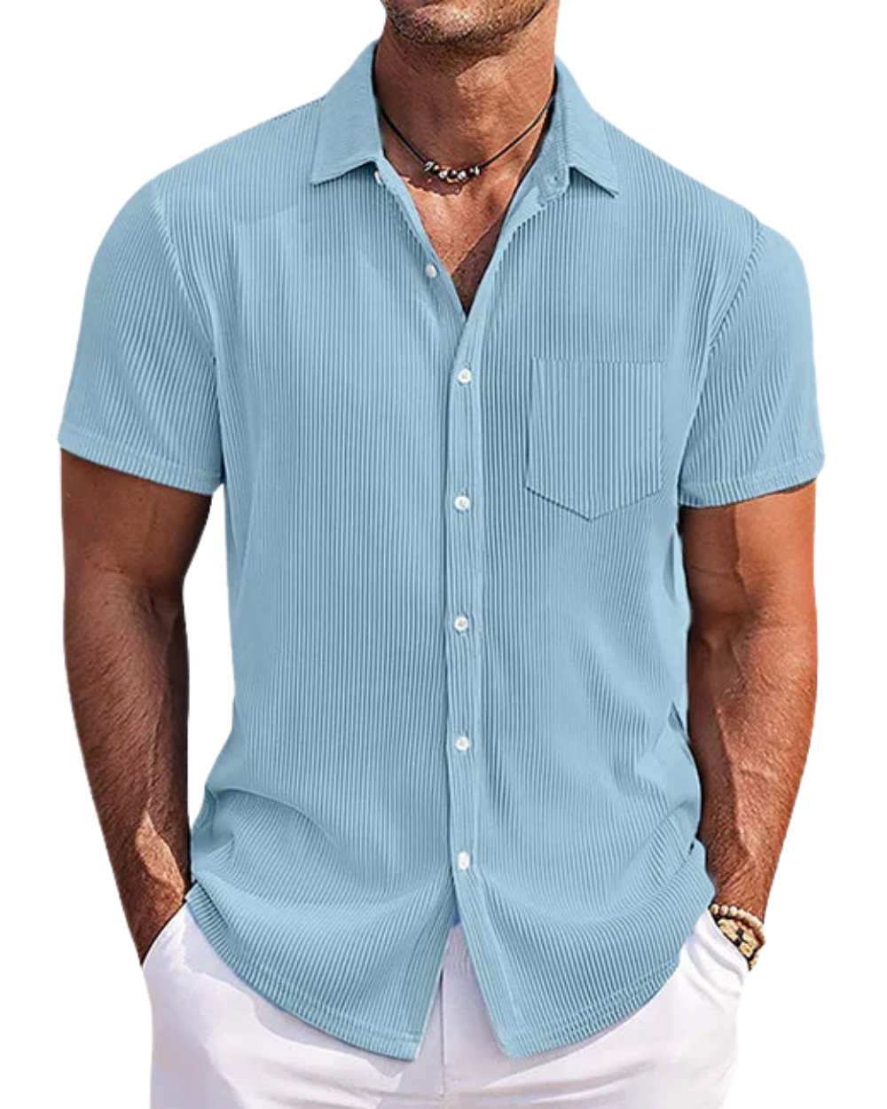 Camisa de verão com riscas elegantes