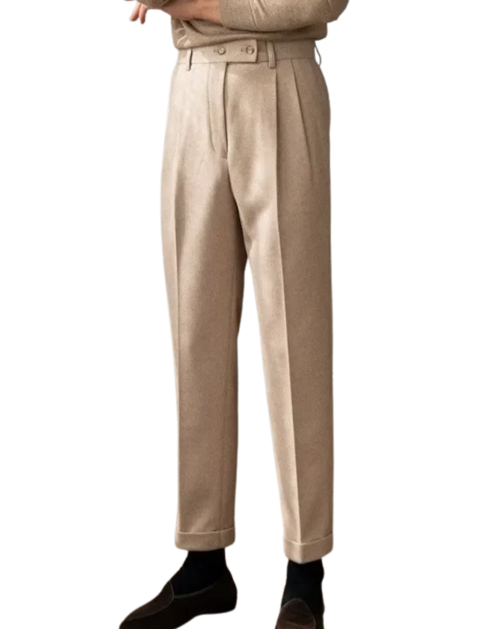 Calças chiques de cintura alta