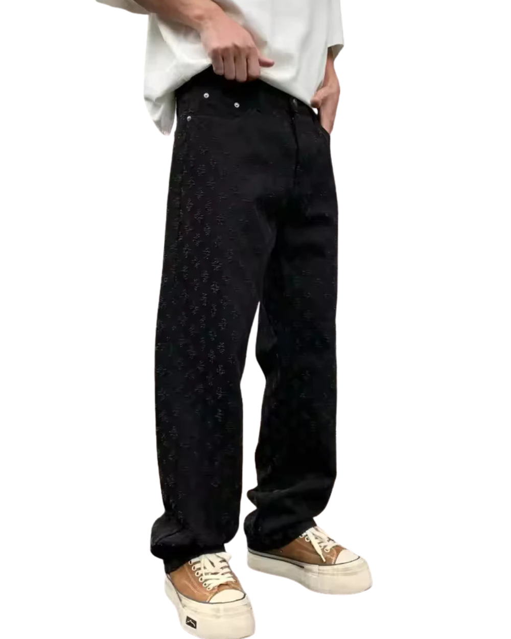 Calças de ganga Jacquard