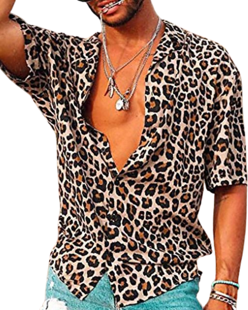 Camisa com estampado leopardo