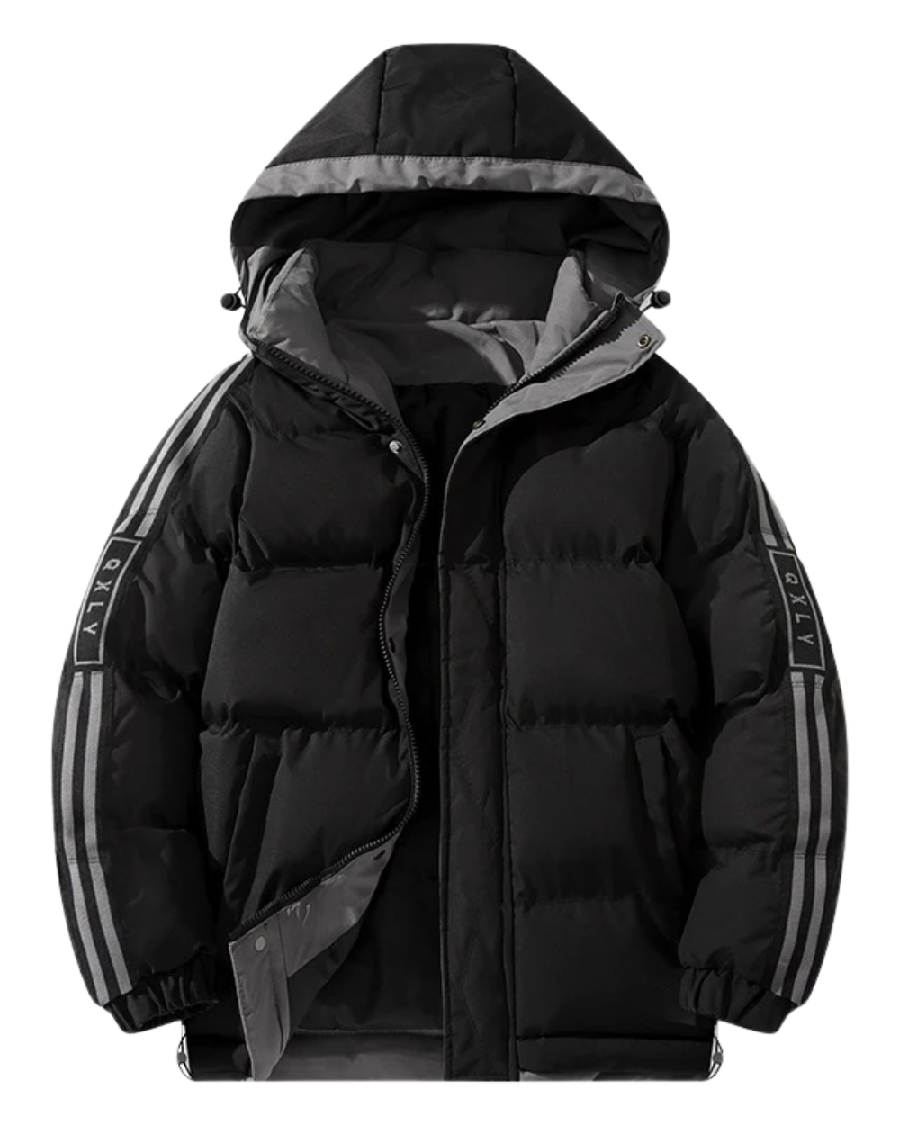 Casaco de inverno com capuz elegante