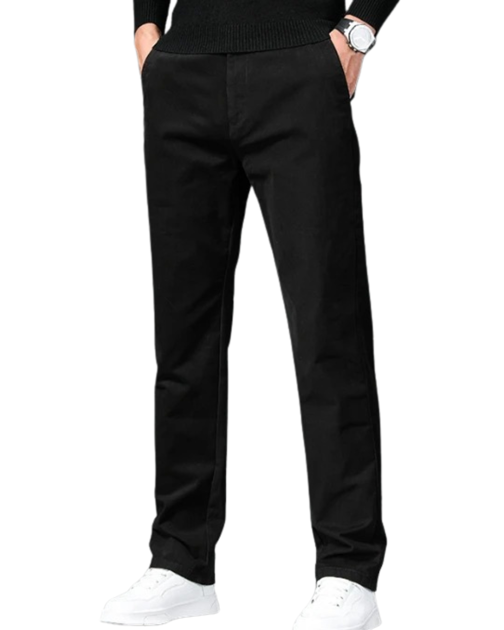 Calças rectas de algodão