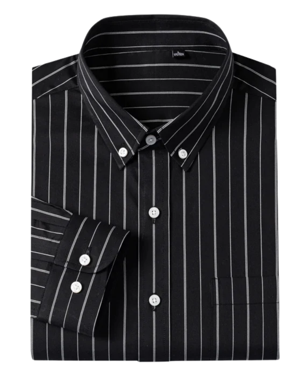 Camisa elegante de algodão às riscas