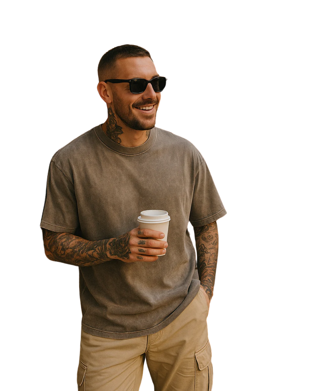 Conjunto de t-shirts de algodão casual de tamanho grande - 3 unidades