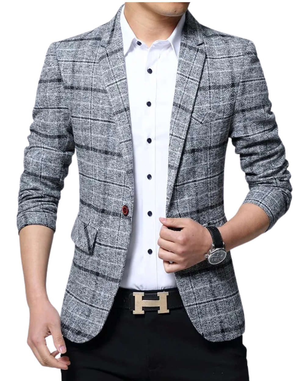 Blazer axadrezado elegante