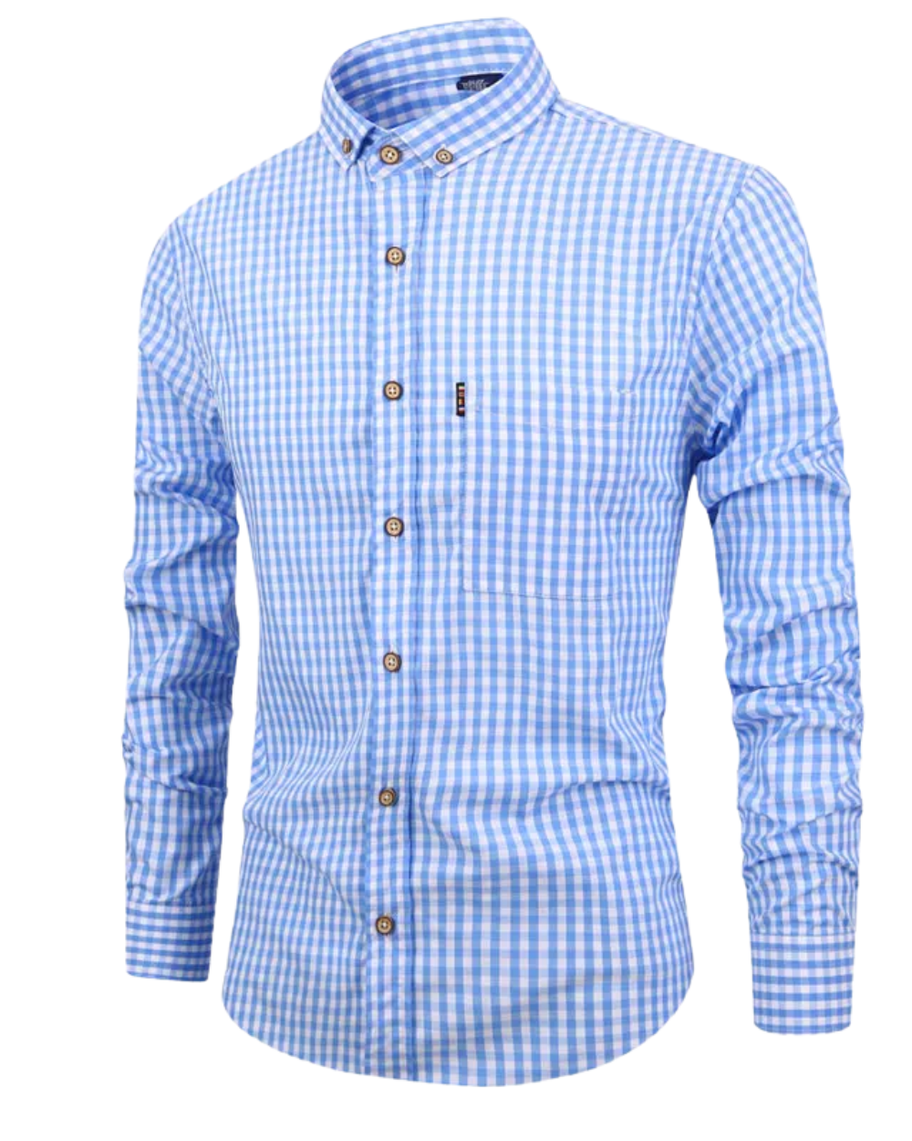 Camisa de algodão xadrez elegante