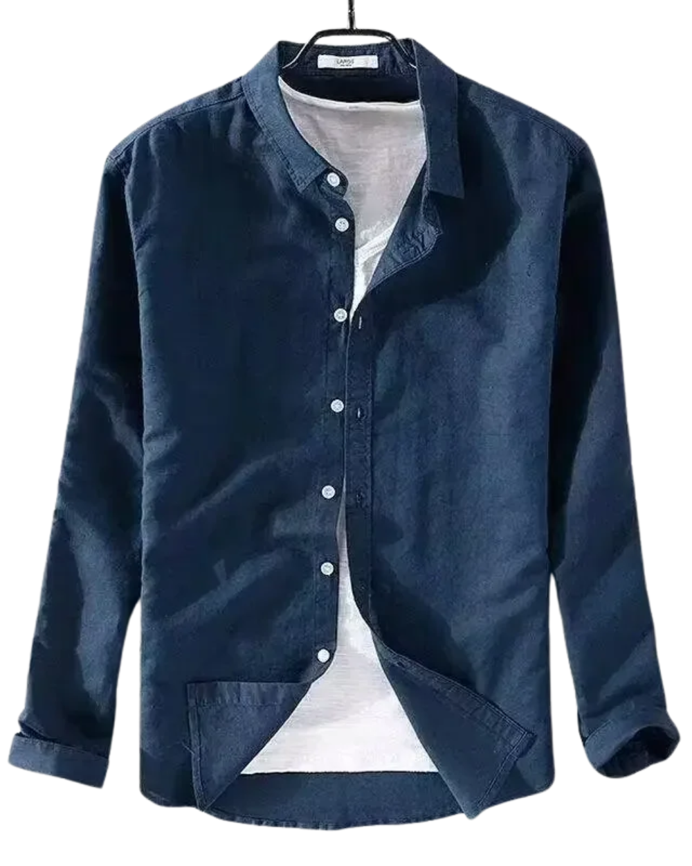 Camisa casual de algodão e linho