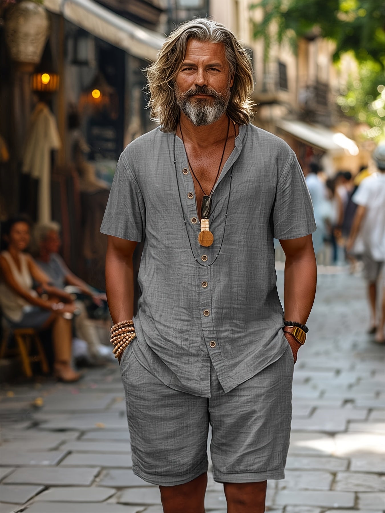 Conjunto elegante de manga curta