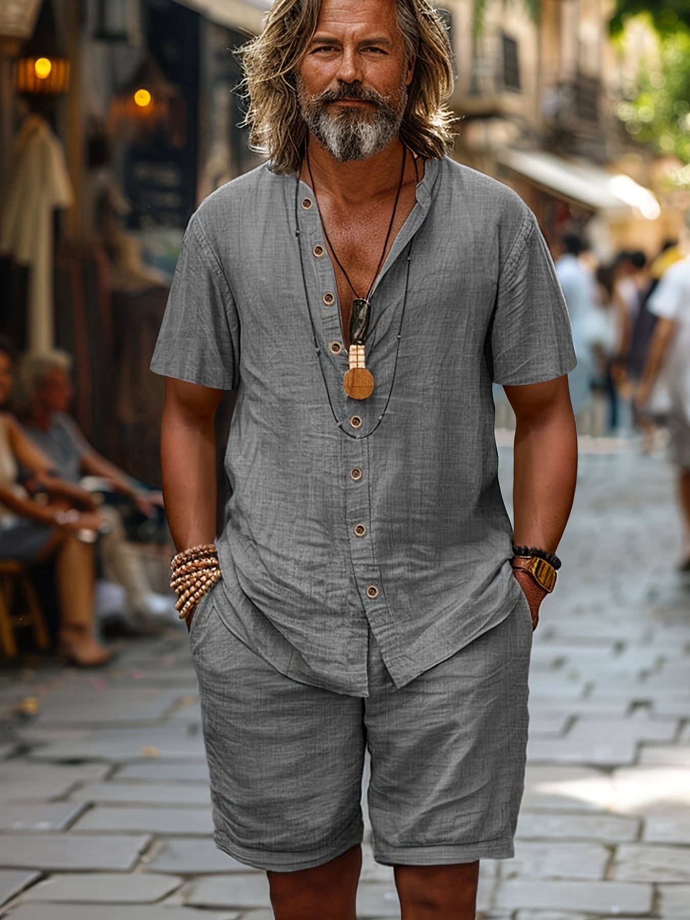 Conjunto elegante de manga curta