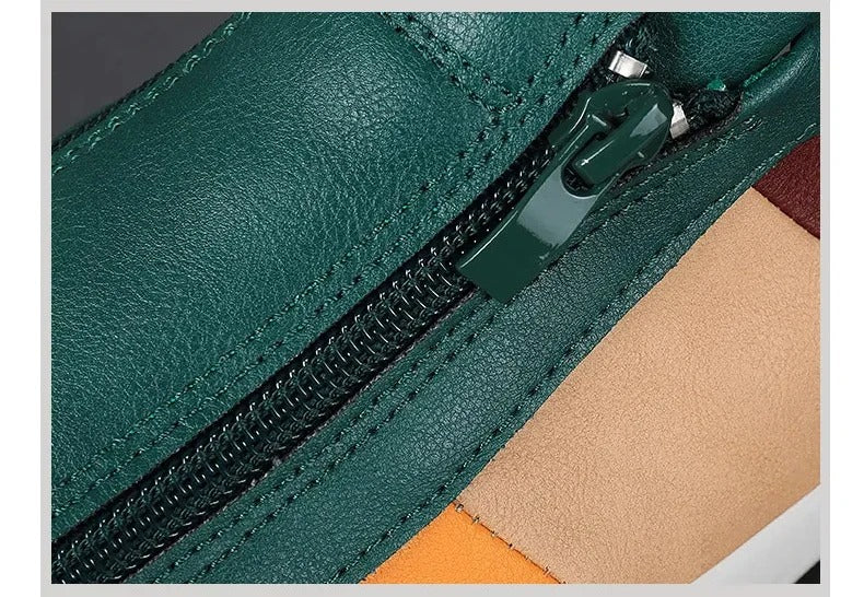 Sapatos de couro com fecho