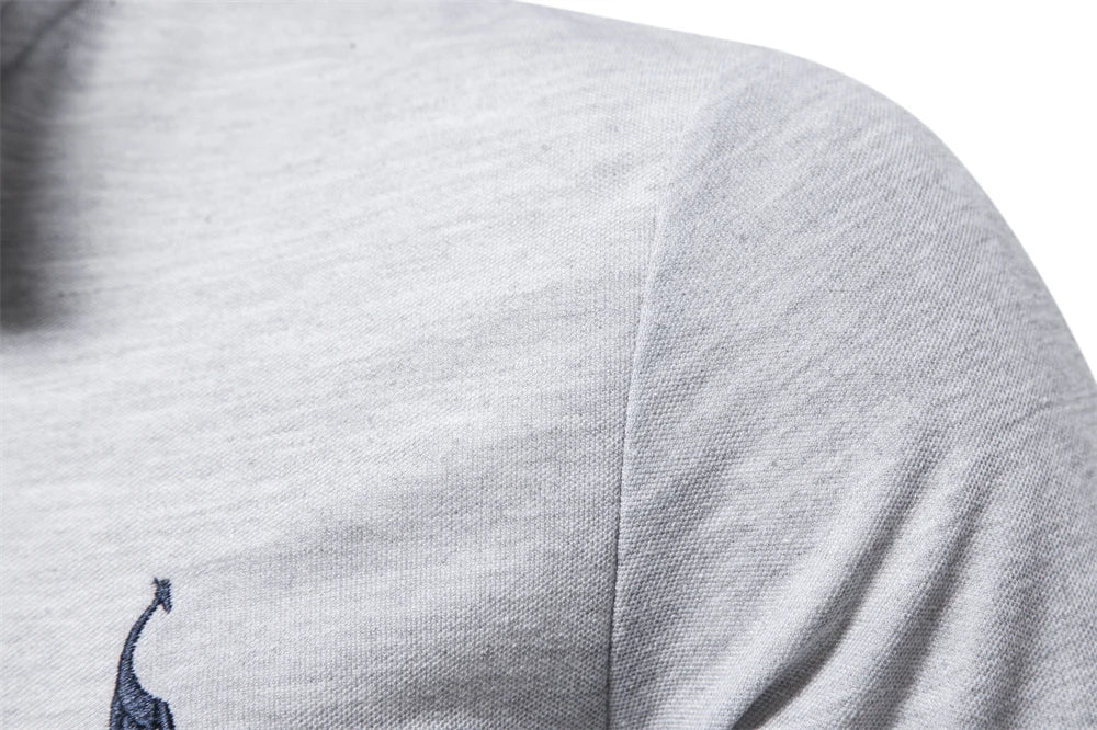 Camisa pólo casual de manga comprida