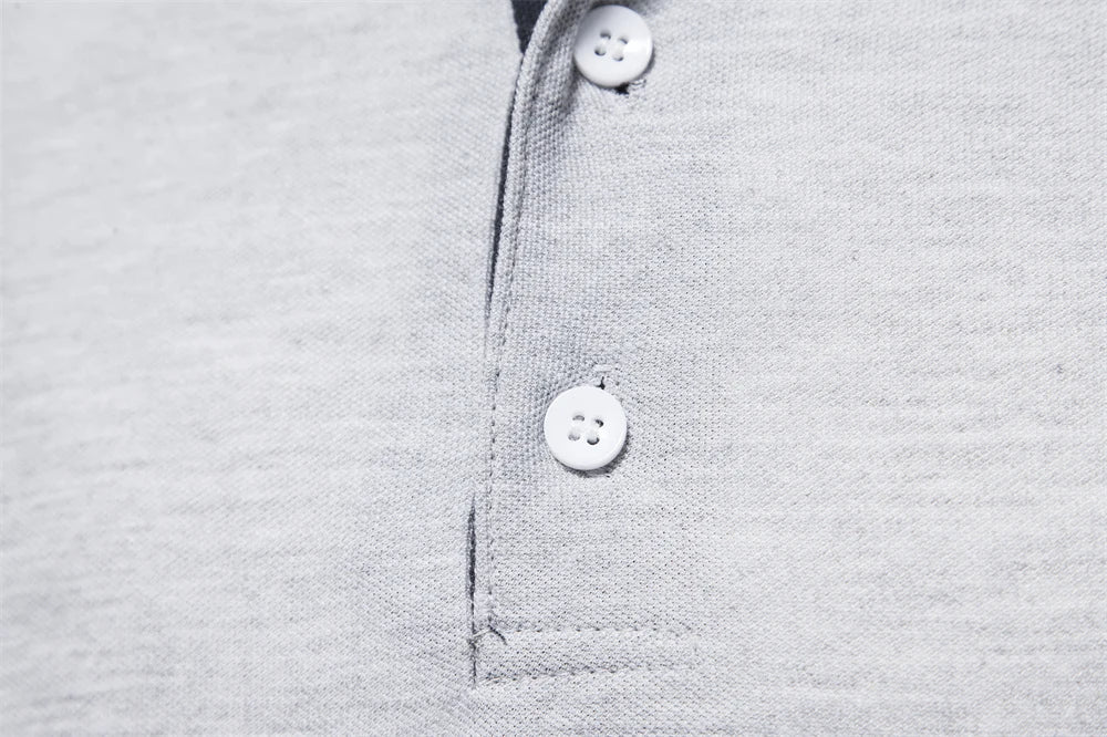 Camisa pólo casual de manga comprida