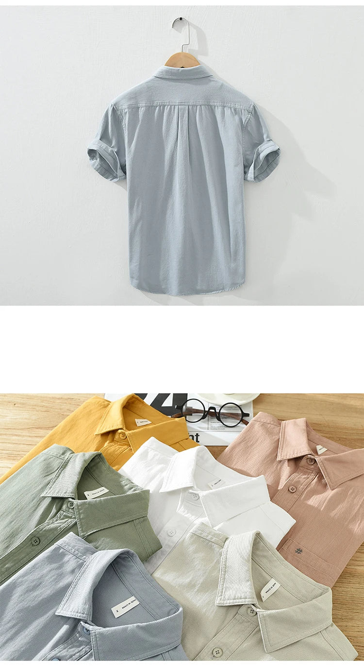 Camisa de algodão de manga curta