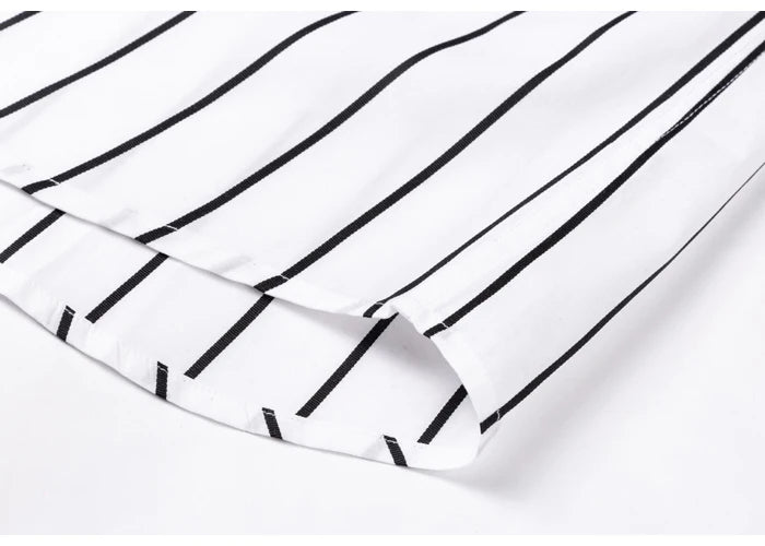 Camisa elegante de algodão às riscas