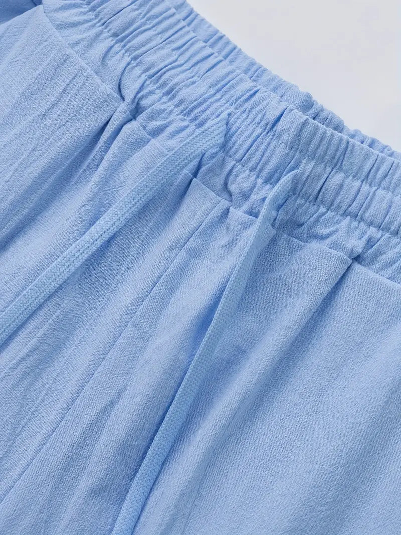 Calças casuais de linho