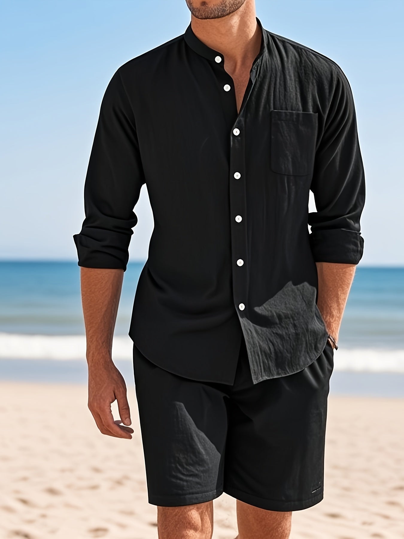 Conjunto de linho respirável