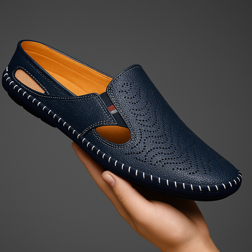 Sandálias com tira de couro