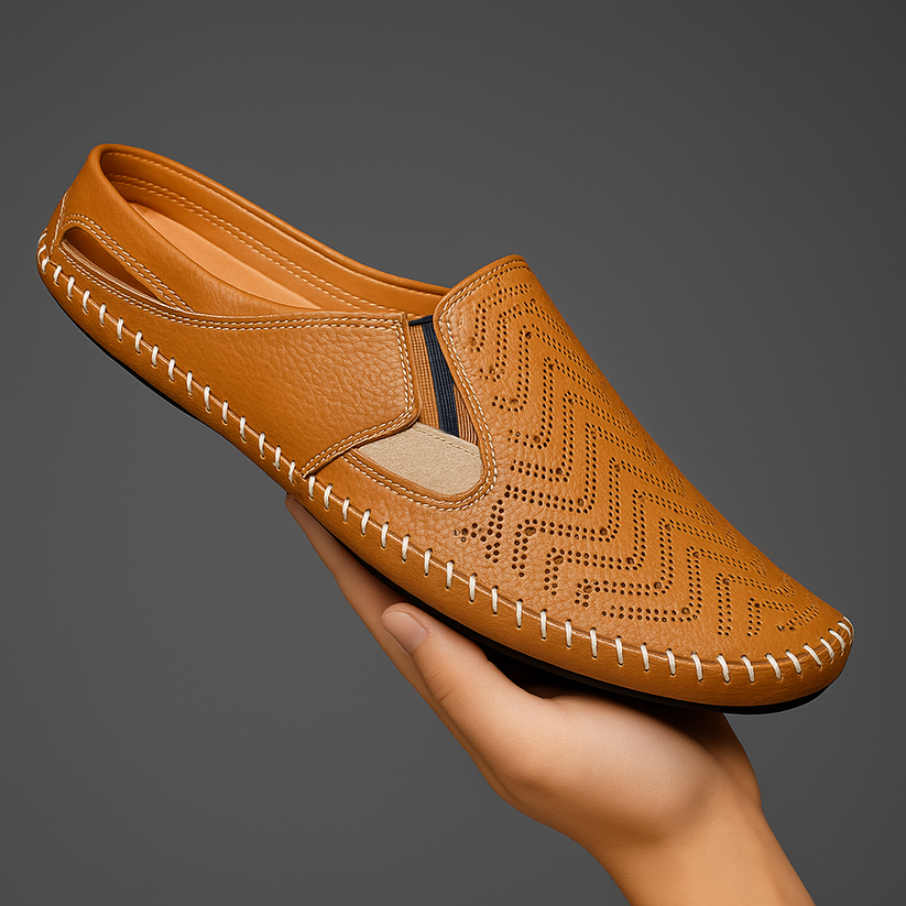 Sandálias com tira de couro