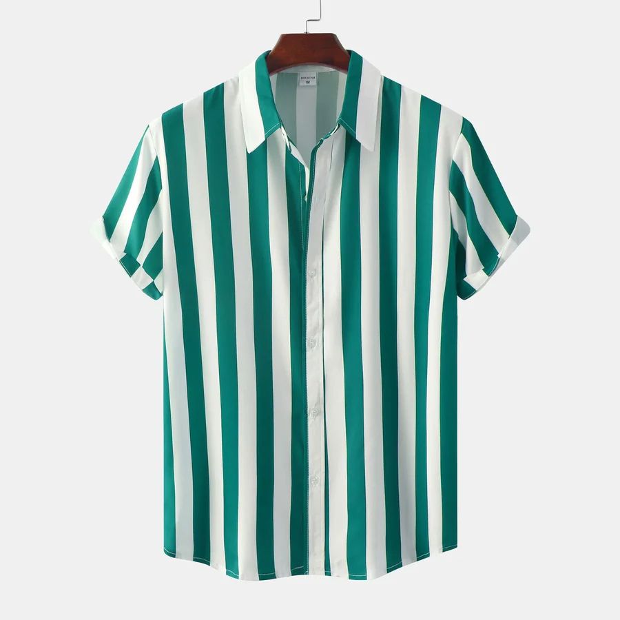 Camisa de verão às riscas respirável