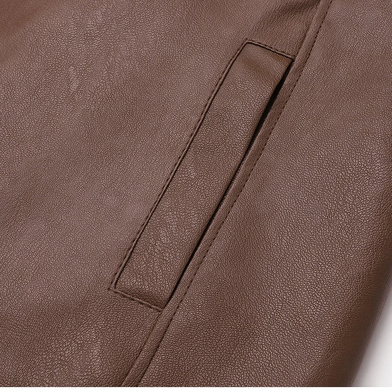 Casaco de couro vintage forrado a lã