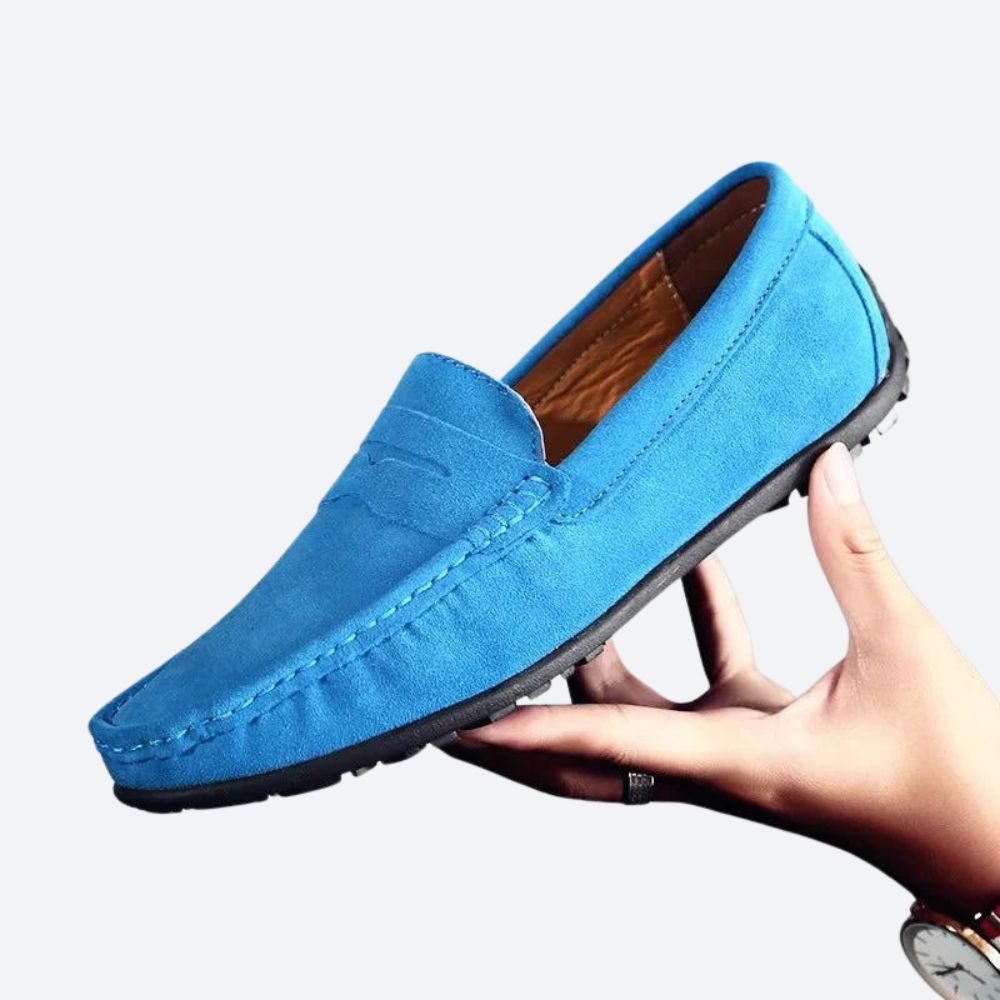 Mocassins clássicos de camurça para homem