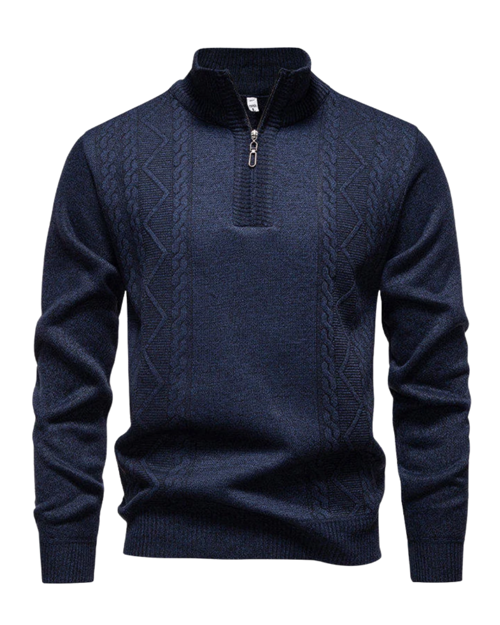 Camisola vintage com fecho de correr e malha