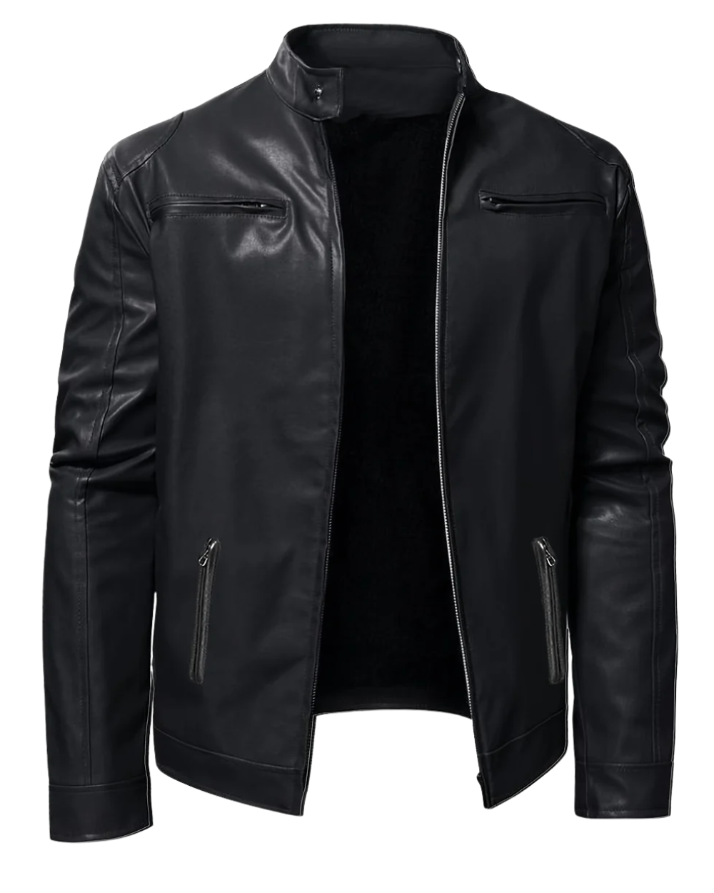 Casaco de cabedal casual